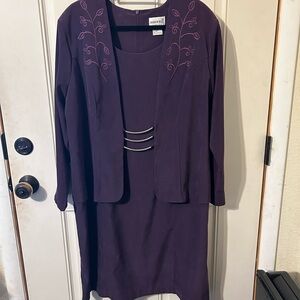 Used Good Condition Fashion Bug Plum Dress with Embroidered Jacket